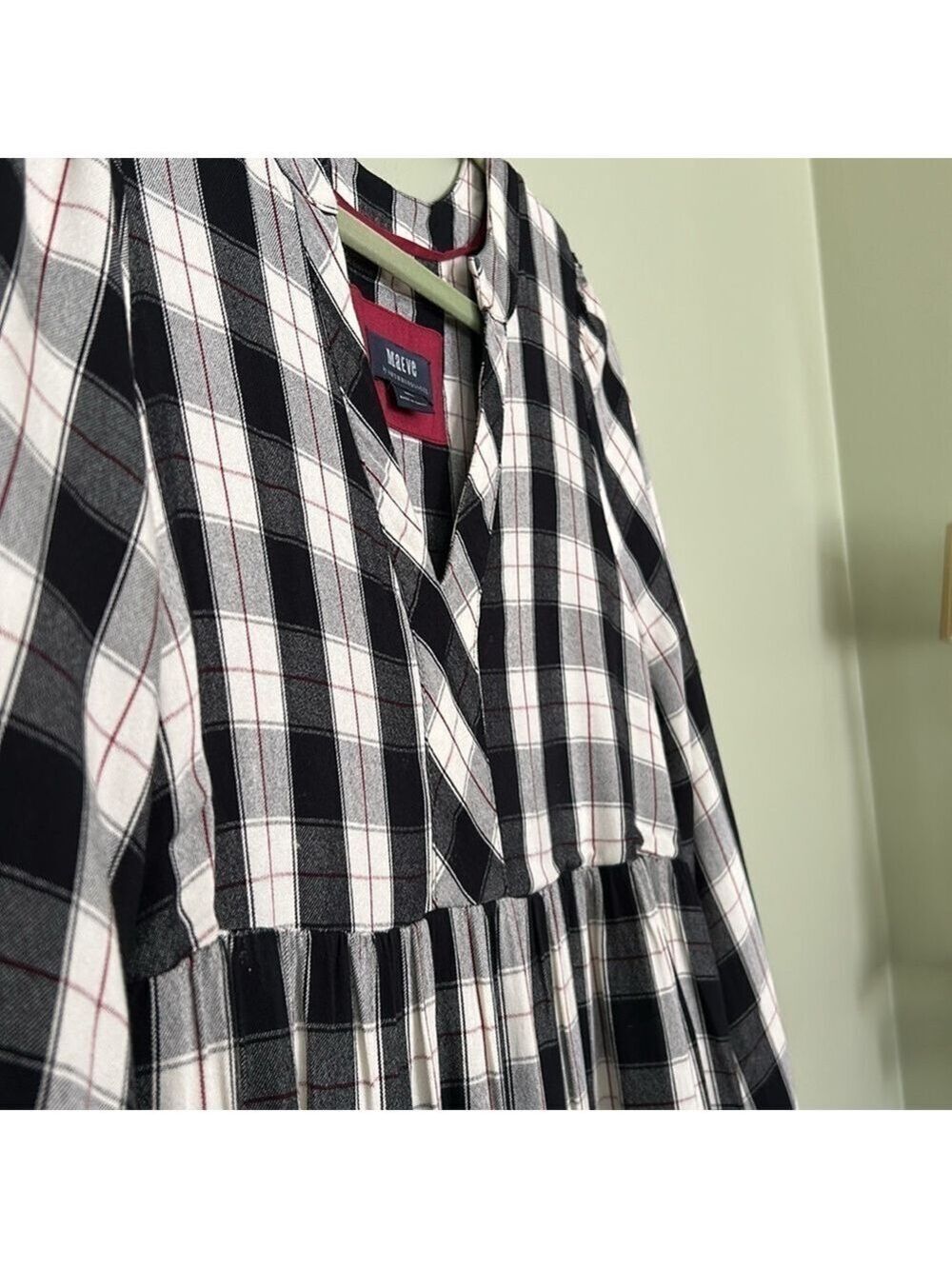 Anthropologie Maeve Amber Plaid Tiered Dress - Picture 3 of 11